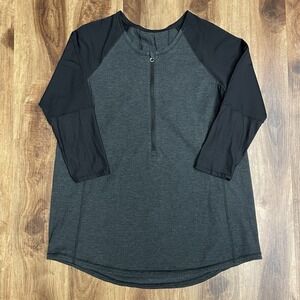 LULULEMON Spincity Half Zip T Shirt Quarter Sleeves Women's Size 8 Blue
